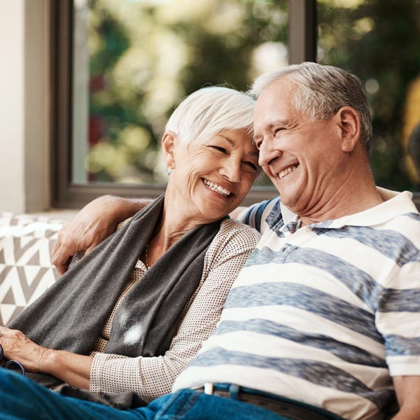 laughing senior couple