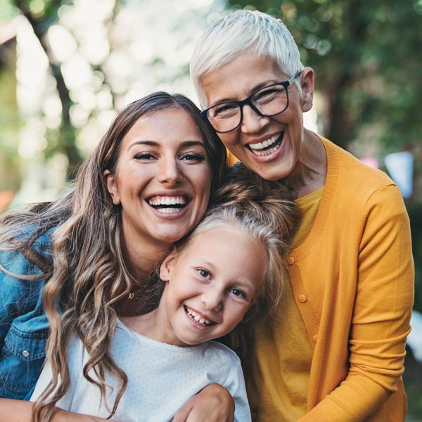 laughing family of women